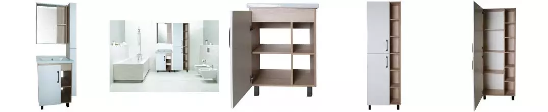 Мебель для ванной «ASB-Woodline» Адель 60 белая/светлое дерево Мебель для ванной «ASB-Woodline» Адель 60 белая/светлое дерево