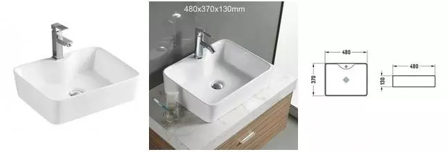 Раковина «Azario» 48/37 AZ2010SP фарфоровая белая Раковина «Azario» 48/37 AZ2010SP фарфоровая белая