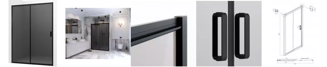 Душевая дверь «Ambassador» Forsa 17022216ABB 100/200 тонированная/чёрная Душевая дверь «Ambassador» Forsa 17022216ABB 100/200 тонированная/чёрная