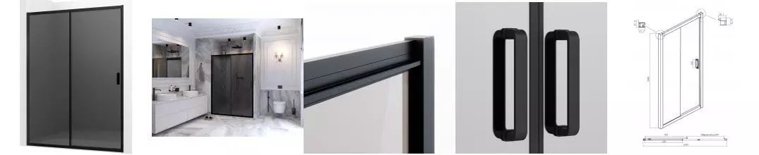 Душевая дверь «Ambassador» Forsa 17022217ABB 110/200 тонированная/чёрная Душевая дверь «Ambassador» Forsa 17022217ABB 110/200 тонированная/чёрная
