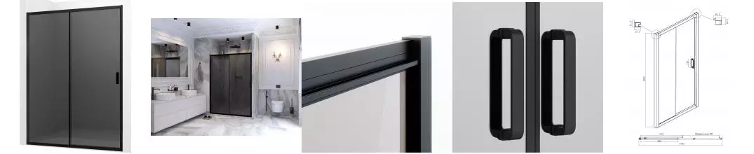 Душевая дверь «Ambassador» Forsa 17022220ABB 140/200 тонированная/чёрная Душевая дверь «Ambassador» Forsa 17022220ABB 140/200 тонированная/чёрная