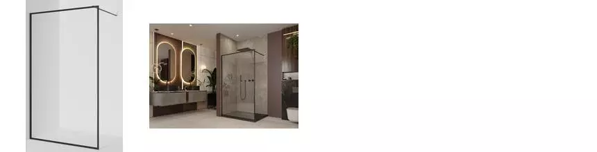 Душевая перегородка «Ambassador» Walk-in Black 15031216 120/200 прозрачная без поддона универсальная Душевая перегородка «Ambassador» Walk-in Black 15031216 120/200 прозрачная без поддона универсальная