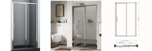 Душевая дверь «WasserKRAFT» Lopau 32S05R 120/200 прозрачная/хром без поддона правая Душевая дверь «WasserKRAFT» Lopau 32S05R 120/200 прозрачная/хром без поддона правая