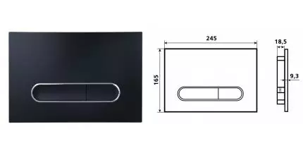 Кнопка смыва «Esbano» OVL-17MB пластик матовый чёрный