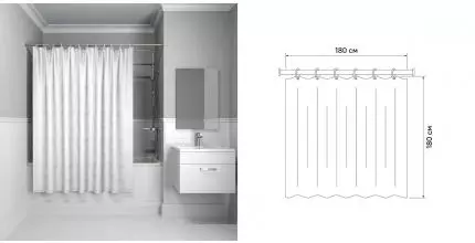 Штора для ванной «Iddis» Basic B56P118i11 180/180 белая