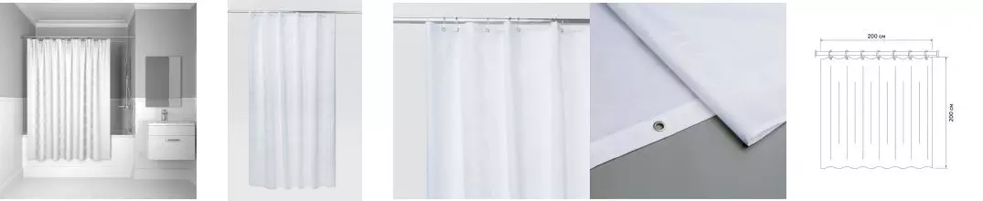 Штора для ванной «Iddis» Basic 432P20Ri11 200/200 Chequers white Штора для ванной «Iddis» Basic 432P20Ri11 200/200 Chequers white