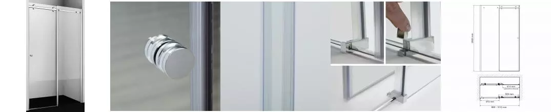 Душевая дверь «WasserKRAFT» Vils 56R12 100/200 прозрачная/хром без поддона универсальная