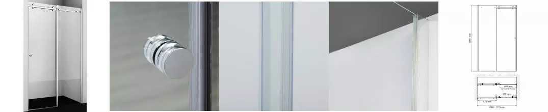 Душевая дверь «WasserKRAFT» Vils 56R13 110/200 прозрачная/хром без поддона универсальная