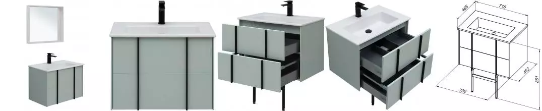 Мебель для ванной подвесная «Allen Brau» Reality 71 papyrus white matt