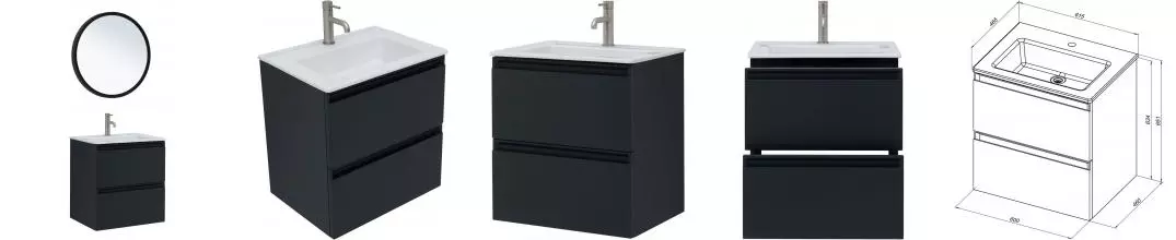 Мебель для ванной подвесная «Allen Brau» Eclipse 60 anthracite matt