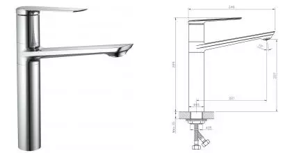 Смеситель для кухонной мойки «Orange» Mari M07-000cr хром