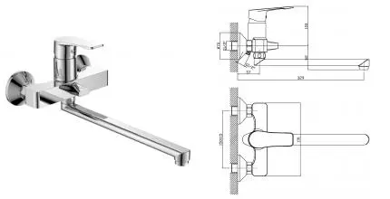 Смеситель для ванны «Orange» Берти M17-211cr хром Смеситель для ванны «Orange» Берти M17-211cr хром