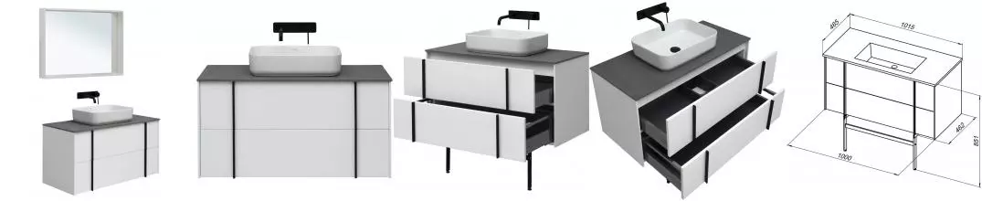 Мебель для ванной подвесная со столешницей «Allen Brau» Reality 100 white matt Мебель для ванной подвесная со столешницей «Allen Brau» Reality 100 white matt