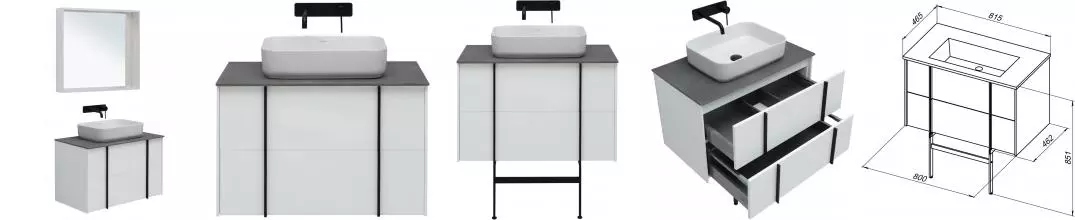 Мебель для ванной подвесная «Allen Brau» Reality 80 со столешницей white matt Мебель для ванной подвесная «Allen Brau» Reality 80 со столешницей white matt