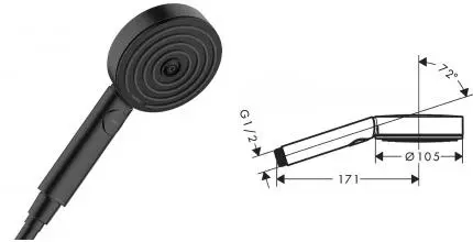 Ручная лейка «Hansgrohe» Pulsify Select Relaxation 24110670 чёрная матовая Ручная лейка «Hansgrohe» Pulsify Select Relaxation 24110670 чёрная матовая