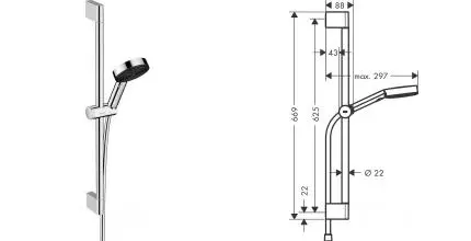 Душевой гарнитур «Hansgrohe» Pulsify Select Relaxation 24160000 хром