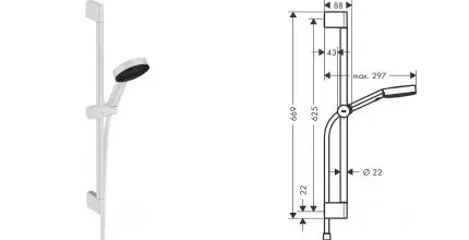 Душевой гарнитур «Hansgrohe» Pulsify Select Relaxation 24160700 белый матовый Душевой гарнитур «Hansgrohe» Pulsify Select Relaxation 24160700 белый матовый