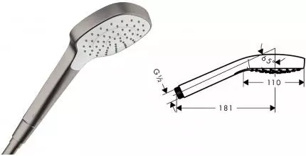 Ручная лейка «Hansgrohe» Croma Select E 26814340 шлифованный чёрный хром