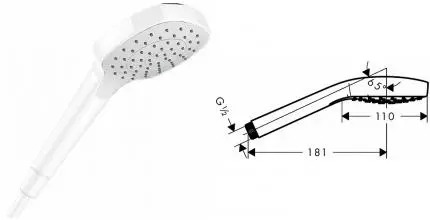 Ручная лейка «Hansgrohe» Croma Select E 26814700 белая матовая Ручная лейка «Hansgrohe» Croma Select E 26814700 белая матовая