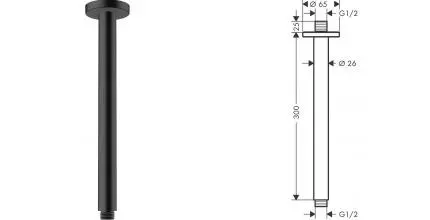 Кронштейн для верхнего душа «Hansgrohe» Vernis Blend 27805670 30 чёрный матовый Кронштейн для верхнего душа «Hansgrohe» Vernis Blend 27805670 30 чёрный матовый