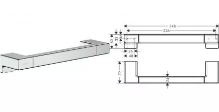Поручень «Hansgrohe» AddStoris 41744000 на стену хром Поручень «Hansgrohe» AddStoris 41744000 на стену хром