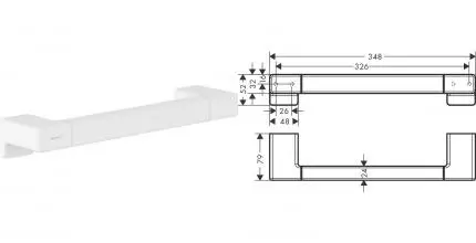 Поручень «Hansgrohe» AddStoris 41744700 на стену белый матовый