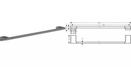 Полотенцедержатель «Hansgrohe» AddStoris 41747340 на стену шлифованный чёрный хром Полотенцедержатель «Hansgrohe» AddStoris 41747340 на стену шлифованный чёрный хром