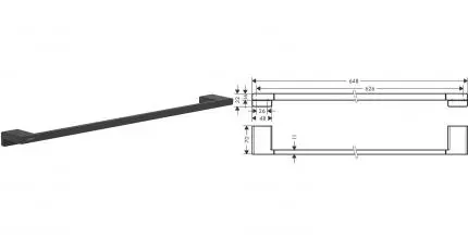 Полотенцедержатель «Hansgrohe» AddStoris 41747670 на стену чёрный матовый Полотенцедержатель «Hansgrohe» AddStoris 41747670 на стену чёрный матовый
