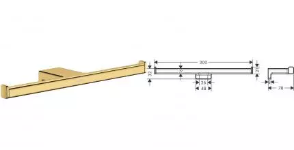 Держатель для туалетной бумаги «Hansgrohe» AddStoris 41748990 на стену полированное золото