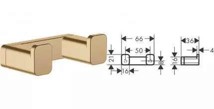 Двойной крючок «Hansgrohe» AddStoris 41755140 на стену шлифованная бронза Двойной крючок «Hansgrohe» AddStoris 41755140 на стену шлифованная бронза