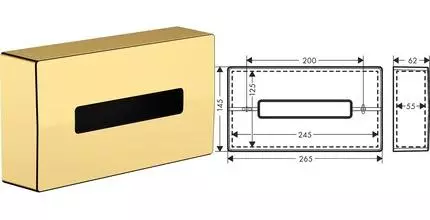 Диспенсер для салфеток «Hansgrohe» AddStoris 41774990 на стену полированное золото Диспенсер для салфеток «Hansgrohe» AddStoris 41774990 на стену полированное золото