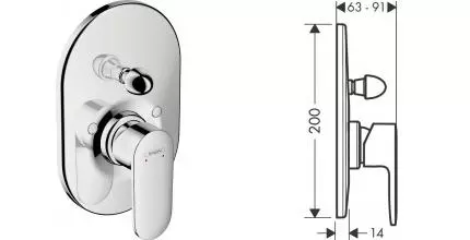 Внешняя часть смесителя «Hansgrohe» Vernis Blend 71449000 хром Внешняя часть смесителя «Hansgrohe» Vernis Blend 71449000 хром