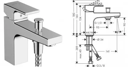 Смеситель на борт ванны «Hansgrohe» Vernis Shape 71464000 хром Смеситель на борт ванны «Hansgrohe» Vernis Shape 71464000 хром