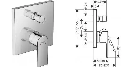Внешняя часть смесителя «Hansgrohe» Vernis Shape 71469000 хром Внешняя часть смесителя «Hansgrohe» Vernis Shape 71469000 хром