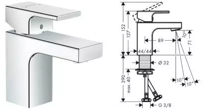 Смеситель для раковины «Hansgrohe» Vernis Shape 71567000 хром