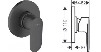 Внешняя часть смесителя «Hansgrohe» Vernis Blend 71649670 чёрная матовая Внешняя часть смесителя «Hansgrohe» Vernis Blend 71649670 чёрная матовая