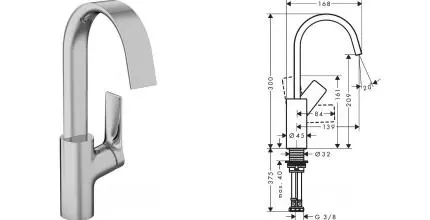 Смеситель для раковины «Hansgrohe» Vivenis 75032000 хром Смеситель для раковины «Hansgrohe» Vivenis 75032000 хром