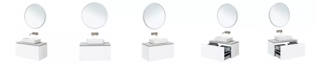 Мебель для ванной подвесная «Allen Brau» Infinity 85 с 2 ящиками (1 скрытый) white matt
