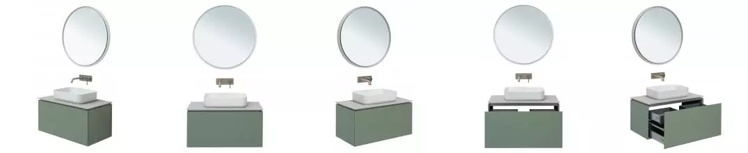 Мебель для ванной подвесная «Allen Brau» Infinity 85 с 2 ящиками (1 скрытый) cement grey matt