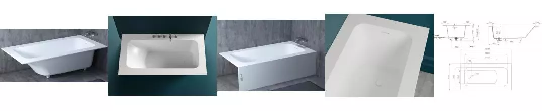 Ванна из литьевого мрамора «Salini» Orlanda Plus Kit 190/100 S-Sense с ножками с сифоном белая глянцевая