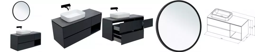 Мебель для ванной подвесная «Allen Brau» Infinity 120 L anthracite matt