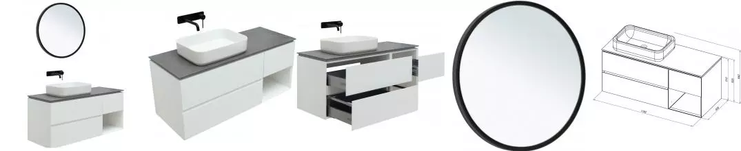 Мебель для ванной подвесная «Allen Brau» Infinity 120 L white matt Мебель для ванной подвесная «Allen Brau» Infinity 120 L white matt