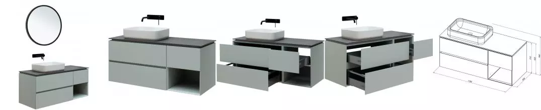 Мебель для ванной подвесная «Allen Brau» Infinity 120 L рapyrus white matt