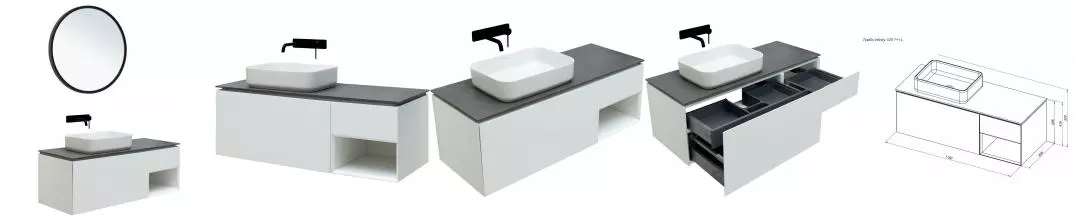 Мебель для ванной подвесная «Allen Brau» Infinity 120 L с 2 ящиками (1 скрытый) white matt