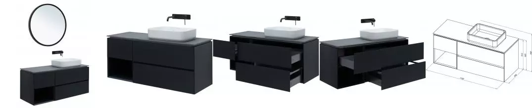 Мебель для ванной подвесная «Allen Brau» Infinity 120 R anthracite matt