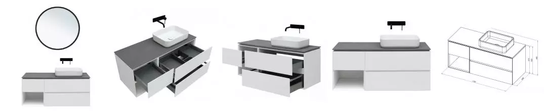 Мебель для ванной подвесная «Allen Brau» Infinity 120 R white matt