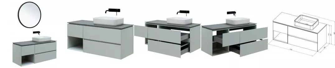 Мебель для ванной подвесная «Allen Brau» Infinity 120 R рapyrus white matt