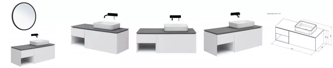 Мебель для ванной подвесная «Allen Brau» Infinity 120 R с 2 ящиками (1 скрытый) white matt