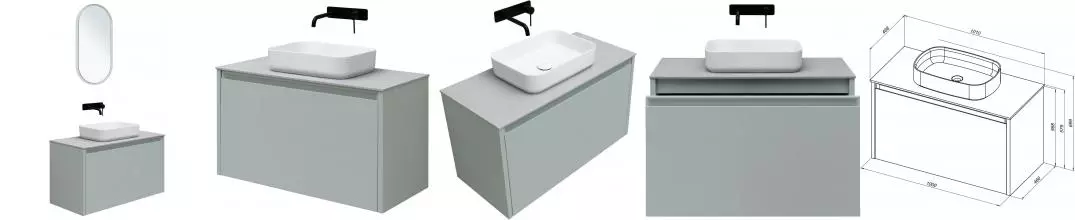 Мебель для ванной подвесная «Allen Brau» Fantasy 100 с 2 ящиками (1 скрытый) рapyrus white matt