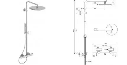 Душевая система «Ideal Standard» Ceratherm T125 A7589AA с термостатом хром